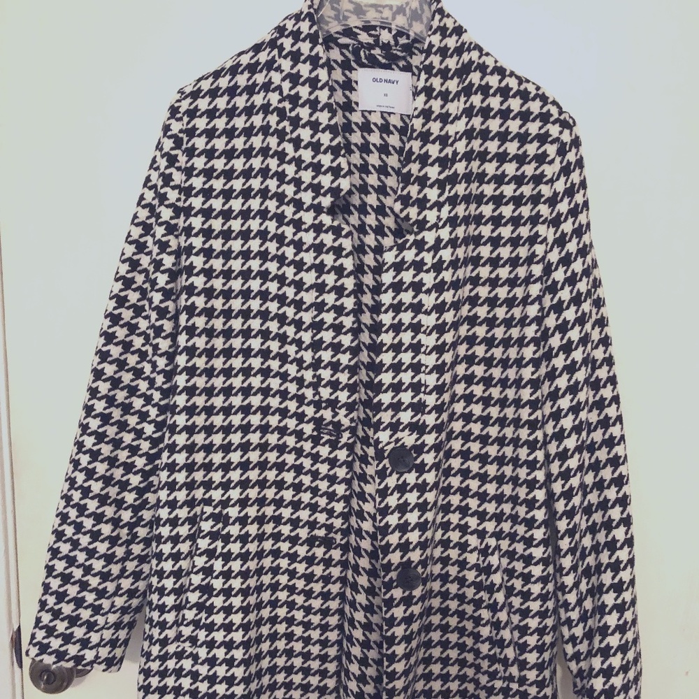 NTW Old Navy Textured Hounds Tooth Coat